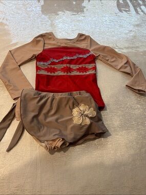 Moana Inspired Girls Two-Piece Rash guard/swimsuit
